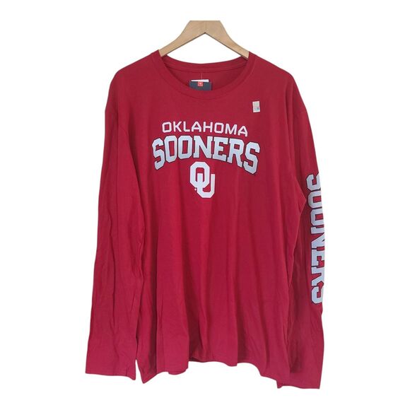 Fanatics Crimson Red Oklahoma Sooners Team Lockup Long Sleeve Shirt Mens Size XL - Picture 1 of 7
